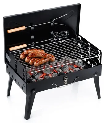 Zdjęcie produktu dla Przenośny grill węglowy z akcesoriami, 43x26x29 cm