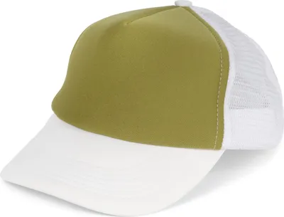 Produktbild von styleBREAKER Uni 5-Panel Trucker Cap mit Mesh-Einsatz | verstellbares Basecap mit Click Snap Verschluss | luftiges Netz Cap für Damen und Herren