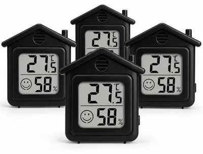 Produktbild von Digitales Thermometer Hygrometer Mini Set, Raumklima Anzeige mit Komfortstatus für Kinderzimmer Schlafzimmer Büro und Wohnbereich