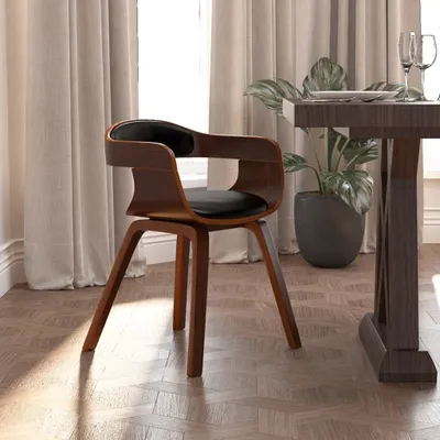 Produktbild von The Living Store Esszimmerstuhl Schwarz Bugholz und Kunstleder