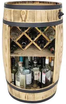 Immagine prodotto di Botte di legno, mobile bar elegante per bottiglie di grappa