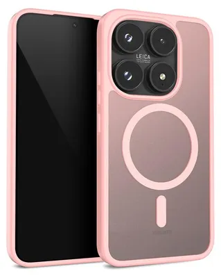 Image de Crong Hybrid Matte Magnetic - Coque MagSafe pour Xiaomi 17 (rose)