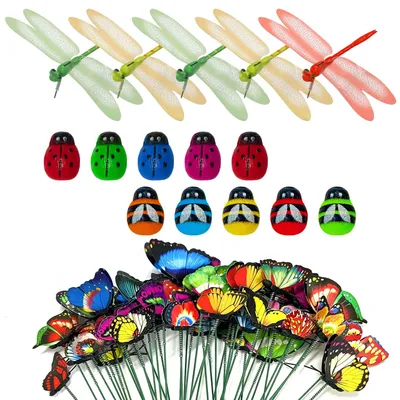60er Set Garten-Insektendekorationen, bunt, wasserdicht, PVC