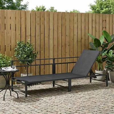 Produktbild von vidaXL Sonnenliege Schwarz 200 x 62 x 59,5 cm Textilene