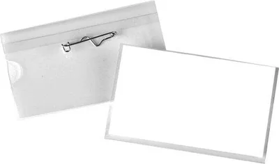 Obrázek produktu pro Profesionální jmenovky – lesklé – 10 kusů – průhledné – plast – 40 x 60 mm