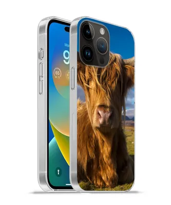 Produktbild von MuchoWow® Handyhülle Schutzhülle Hülle für Apple iPhone 14 Pro Max Schottische Highlander - Tiere - Gras Silikon Softcase Handy Hülle - Hardcover