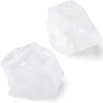 Obrázek produktu pro Dva kusy surových krystalů Bergkristall, 100% čistý křemen, přírodní kameny, rozměry 4,5-5,5 cm