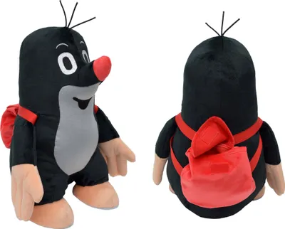Produktbild von Kuscheltier Der kleine Maulwurf mit Rucksack 35 cm Schwarz/Rot, 44914D