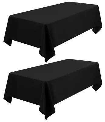 Obrázek produktu pro Obdélníková černá ubrus, 153 x 260 cm, 2 kusy, polyester