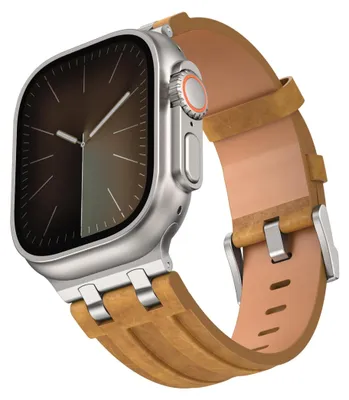 Produktbild von Smartwatch Armband Kunstleder für Apple Watch 49 46 45 44mm Edelstahl Schnalle