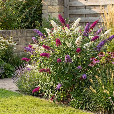 Produktbild von x2 Buddleja davidii 'Tricolor' P17 H40