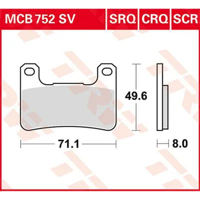 Produktbild von TRW Bremsbeläge Satz MCB752SRQ