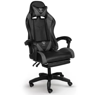 Produktbild von Chefsessel Stuhl Home Office Chair Racing  Bürostuhl Sportsitz Büro Stuhl,Farbe:Schwarz/Grau