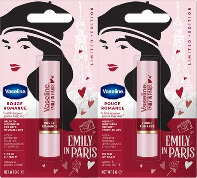 Produktbild von Vaseline x Emily in Paris Rouge Romance | Feuchtigkeitsspendender Lippenbalsam | Limited Edition | (2er Pack Rouge Romance )