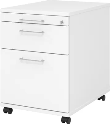 Produktbild von bümö office Rollcontainer - mit Hängeregistratur - Nachbildung: Weiß, Griff: Bügelgriff (Metall)