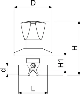Image de Js Up-Ventil, Dreikanthaubengriff Loetanschluss 15, Messing