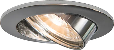 Produktbild von QAZQA - Modern Moderner Einbaustrahler Chrom Kippbar - Edu I Wohnzimmer I Schlafzimmer - Aluminium Rund - LED geeignet GU10