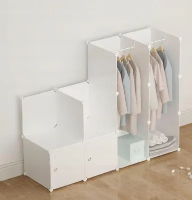 Immagine prodotto di Armadio modulare guardaroba appendiabiti armadietti xxl bianco armadio pieghevole capiente