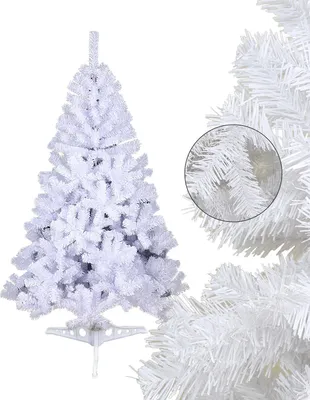 Produktbild von Jayseuw 120cm Künstlicher Weihnachtsbaum mit 220 Spitzen PVC, Tannenbaum mit Ständer, Christbaum Kunstbaum Weiß