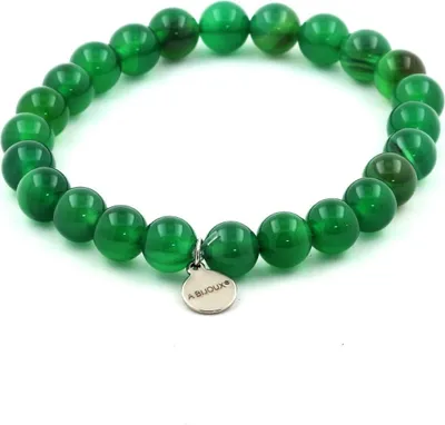 Immagine prodotto di Bracciale di perle di agata verde 8 mm