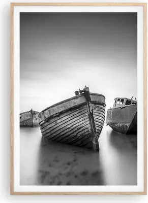 Produktbild von Gerahmtes Poster - Rahmen in heller Eiche - £ódŸ Wrack Schiff - 70x100 cm - Wand Bild - Wanddeko - Wandbilder - Kunstposter - Wandposter - Bilderrahmen - Bilder - Kunstdruck - P2NPA70x100-4999