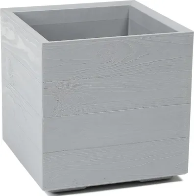 Produktbild von HowHomely | Pflanzkübel - Betonique - 40x40 cm - Grau - 100% Recycling - Mit Rollen und Holzstruktur