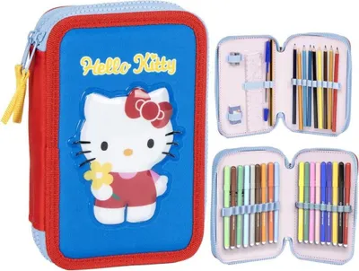 Zdjęcie produktu dla CERDÀ - Oficjalny Podwójny Piórnik Hello Kitty, Akcesorium Szkolne