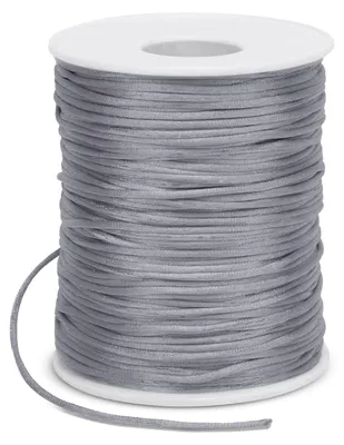 Produktbild von Nylonschnur, 1,5 mm x 100 m, für Armbänder und kreative Projekte (grau)