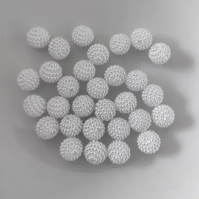 Image de Perles de bulles rondes en acrylique, 10 mm, 30 pièces, blanc