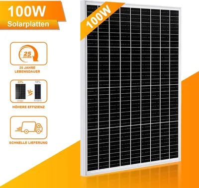 Produktbild von 100W 12V monosolární panel Fotovoltaický fotovoltaický modul Solární modul pro autobaterii/automobil/dům/loď/domov