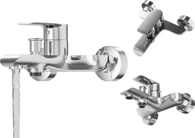Produktbild von Granitan | VITO - Badewannenarmatur - Wandmontage - Chrom - Messing - Keramikkopf