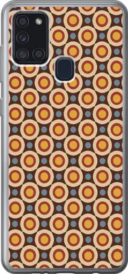 Produktbild von MuchoWow® Handyhülle Schutzhülle Hülle für Telefoonhoesje Samsung Galaxy A21s Retro - Vintage - Design - Kreis Silikon Softcase Handy Hülle - Hartschale