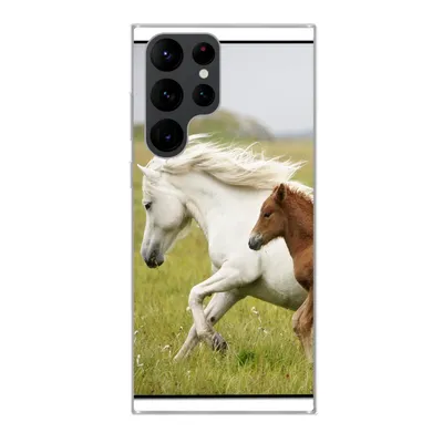 Produktbild von MuchoWow® Handyhülle Schutzhülle Hülle für Samsung Galaxy S22 Ultra Pferde - Tiere - Gras Silikon Softcase Handy Hülle - Abbildung
