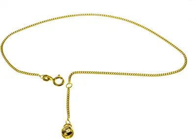 Produktbild von Fusskettchen - Panzer - 25cm - 585 Gelbgold mit Zirkonia-Anhänger