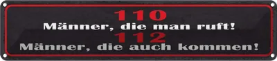 Produktbild von vianmo Blechschild 10x46 cm Männer, die man ruft! 110 Spruch Zitat