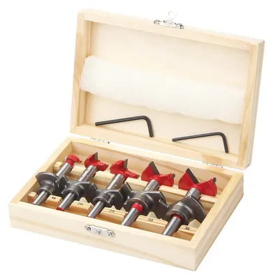 Produktbild von Forstnerbohrer Set 5tlg. 15-35mm mit Tiefenanschlag für Holzbearbeitung