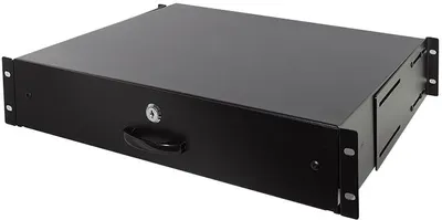 Produktbild von LogiLink 19" Rack-Schublade 2 HE abschließbar schwarz