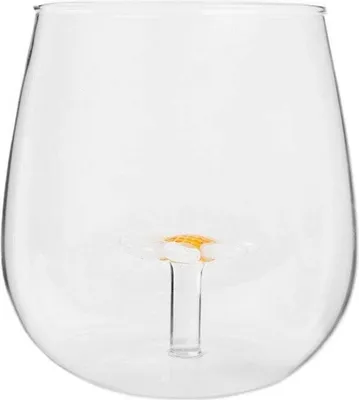 Zdjęcie produktu dla HOMLA Szklanka CAMPO ze stokrotką w środku 400 ml