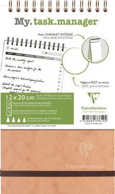 Produktbild von Clairefontaine 5x Block mit Doppelspirale 12x20cm 125 Blatt braun 78619C