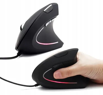 Produktbild von Vertikale ergonomische Maus, kabelgebundene USB-Maus, leise Zenwire DRLEZ-QZ