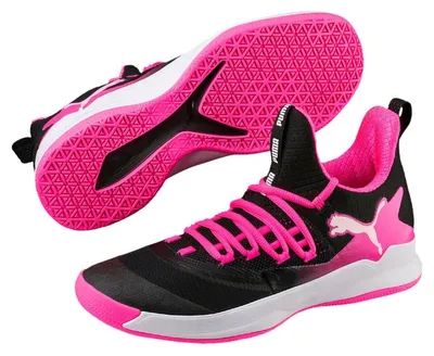 Produktbild von PUMA 104882_01, Handball, Weiblich, Schwarz, Pink, Weiß, Erwachsener, Einfarbig, Schnürverschluss