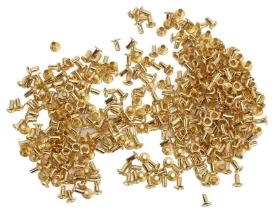 Productafbeelding van 500 stuks zelfmontage holle nieten, met doorgaand gat, messing, decoratieve koperen gespen voor luchtgaten, 4,8 x 2,3 x 5,5 mm