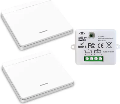 Produktbild von Batterieloser Funkschalter, batterielose, kabellose Fernbedienung für Lichter und Elektrogeräte,Funkschalter Set mit Fernbedienung,funkschalter