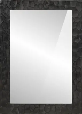 Zdjęcie produktu dla vidaXL Lustro łazienkowe czarne 50x70x2,5 cm lite drewno mango i szkło