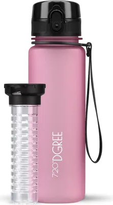 Produktbild von uberBottle softTouch Trinkflasche mit Fruchtbehälter 500ml / Rose/ 720DGREE