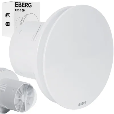 Zdjęcie produktu dla EBERG AXO 100 Wentylator Łazienkowy 100 mm Klapa Zwrotna Łożyska Kulkowe Biały