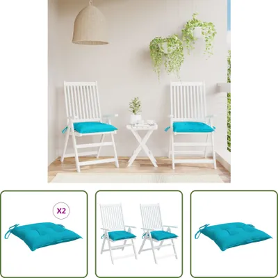 Immagine prodotto di The Living Store Cuscino per sedia 2 pz. Turchese 50x50x7 cm Tessuto Oxford