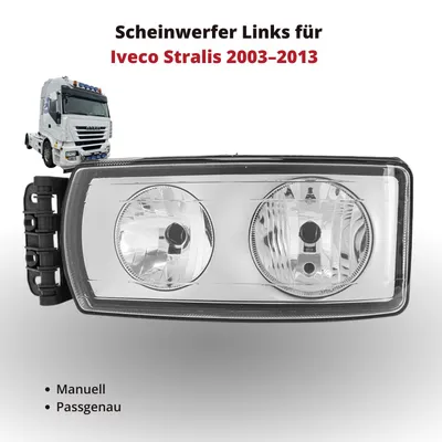 Immagine prodotto di Faro anteriore sinistro per Iveco Stralis 2003–2013 | Regolazione manuale | OEM 504020189