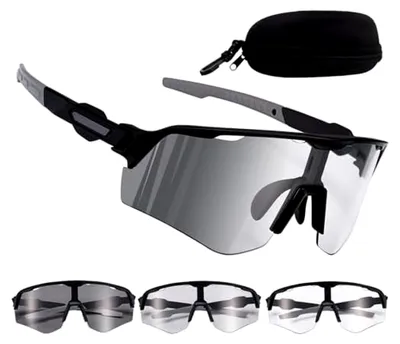 Produktbild von Selbsttönende Fahrradbrille für Herren und Damen mit UV 400 und Kopfband für Sportarten wie Rennradfahren, Laufen, MTB, Wandern und Angeln