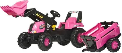 Immagine prodotto di Trattore ambulante Rolly Junior rosa con caricatore e sidecar